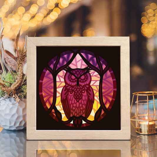 Owl 2 - 3D Animal Papercut Lightbox File - Cricut File - VEKTOR KRAFT