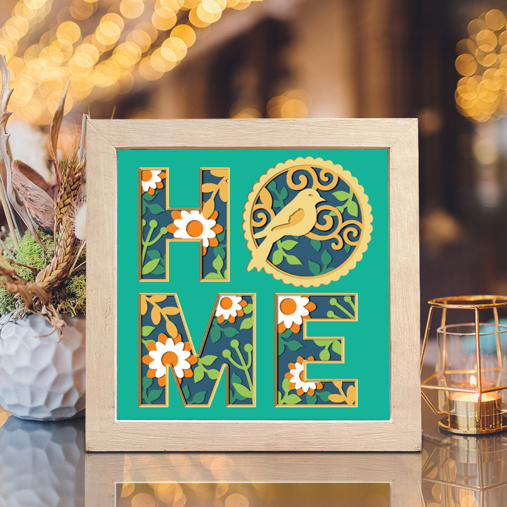 Home Bird – 3D Paper Cut Shadow Box File - Cricut File - (8x8 inches) - VEKTOR KRAFT