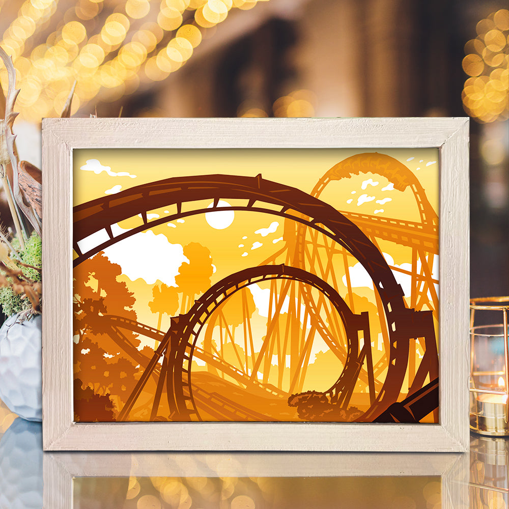 Roller Coaster – 3D Lightbox SVG File for Cricut & Silhouette