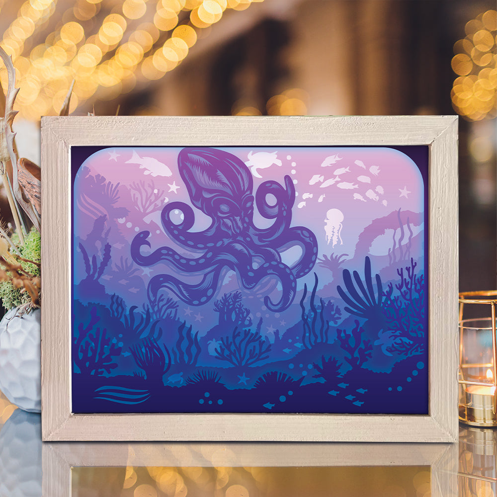 Octopus – 3D Lightbox SVG File for Cricut & Silhouette