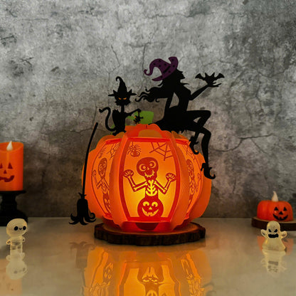 Pumpkin Witch - 3D Halloween Paper Lantern File - Cricut File  - VEKTOR KRAFT