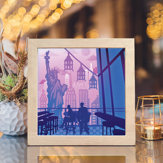 New York 1 - 3D Landscape Papercut Lightbox File - Cricut File - VEKTOR KRAFT