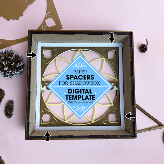 Paper Spacers Digital File DIY For Square Box - Cricut File - 8x8 inches - VEKTOR KRAFT