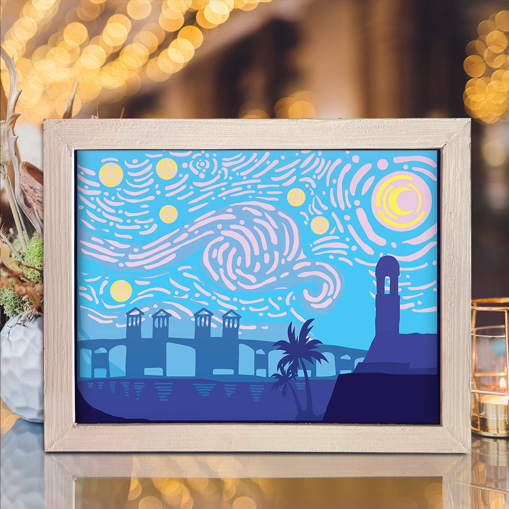 ST Florida Vangogh – 3D Lightbox SVG File for Cricut & Silhouette