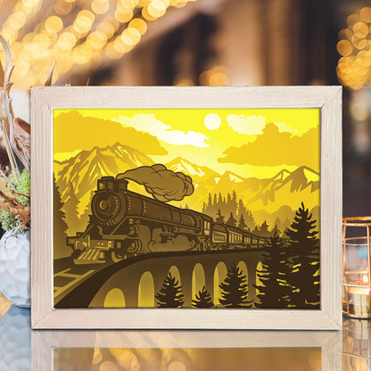 Old Train 1 – 3D Lightbox SVG File for Cricut & Silhouette