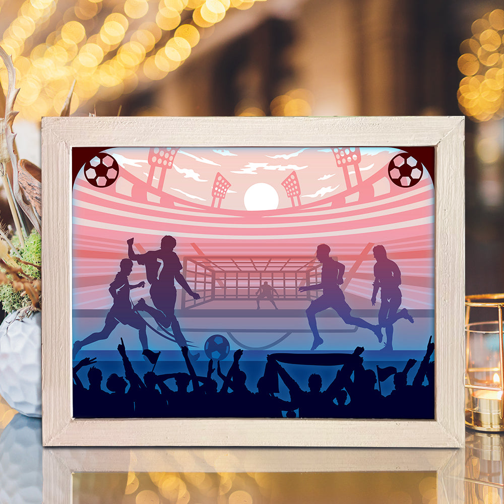 Soccer – 3D Lightbox SVG File for Cricut & Silhouette