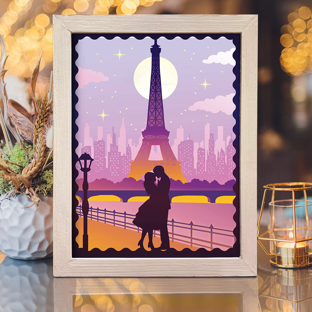 Love In Paris 3 – 3D Lightbox SVG File for Cricut & Silhouette