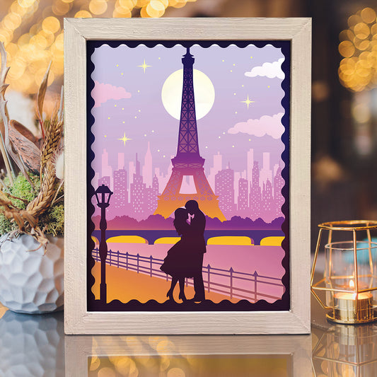 Love In Paris 3 - 3D Special Occasions Papercut Lightbox File - Cricut File - VEKTOR KRAFT