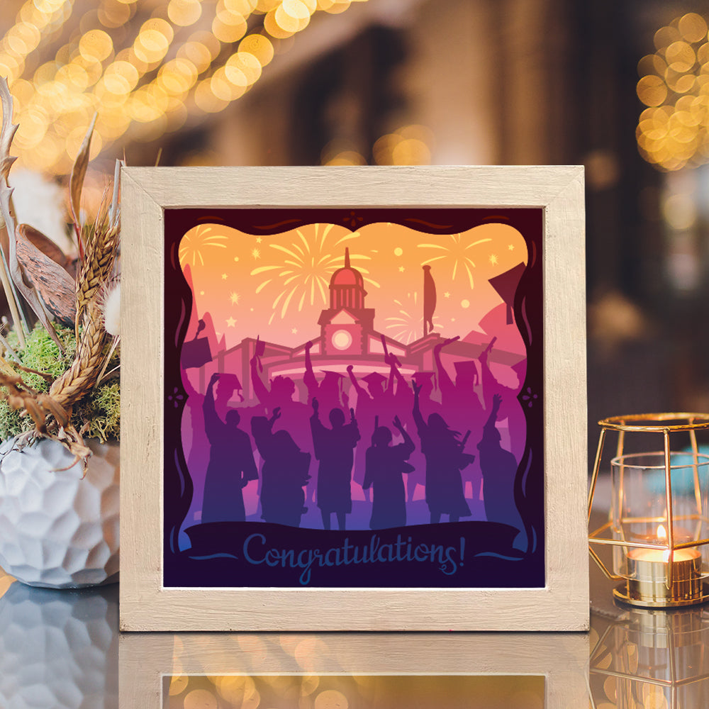 Graduation 2 – 3D Lightbox SVG File for Cricut & Silhouette