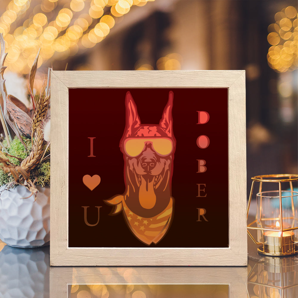 Dobermann – 3D Lightbox SVG File for Cricut & Silhouette