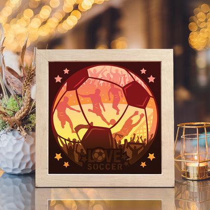Soccer 4 – 3D Lightbox SVG File for Cricut & Silhouette