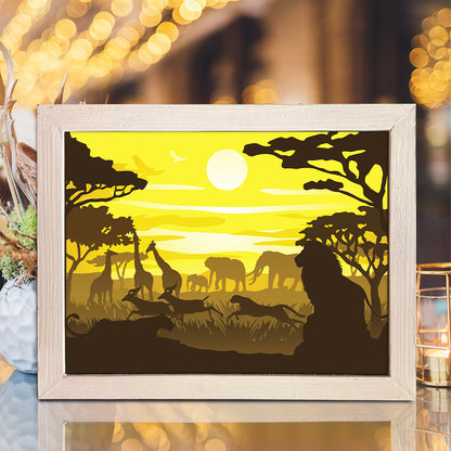Africa Landscape 1 – 3D Lightbox SVG File for Cricut & Silhouette
