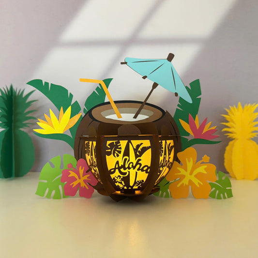Coconut - 3D Lantern File - Cricut File  - VEKTOR KRAFT