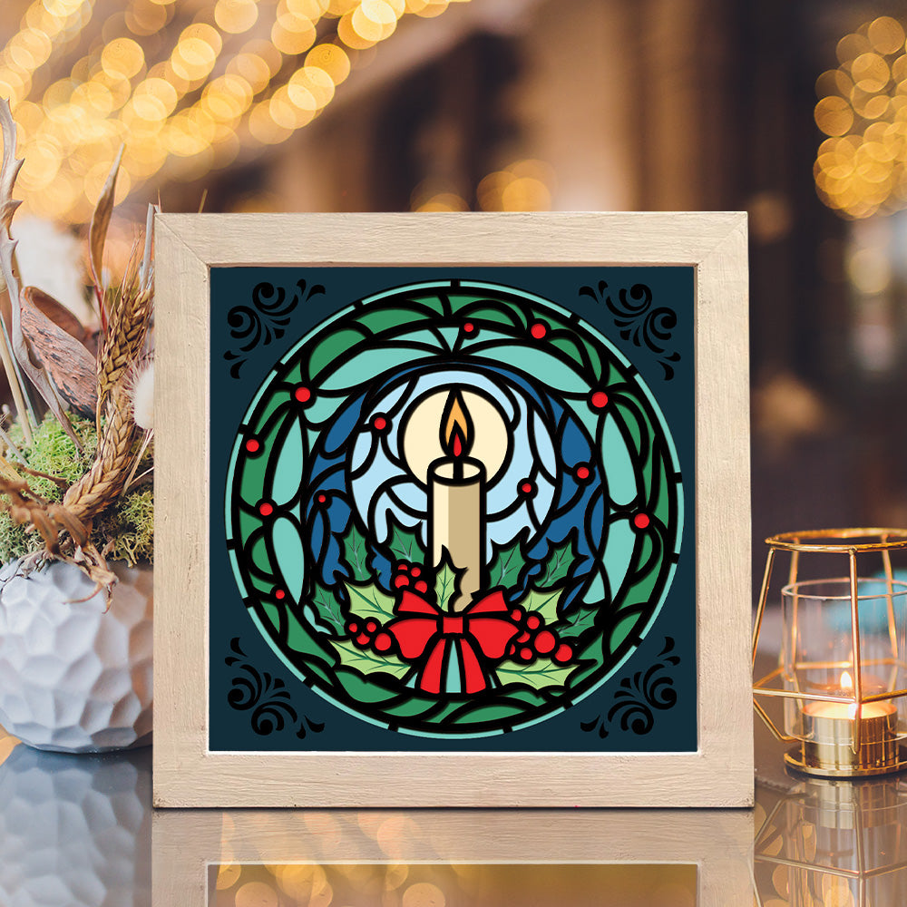 Christmas Candle – 3D Shadow Box SVG File for Cricut & Silhouette