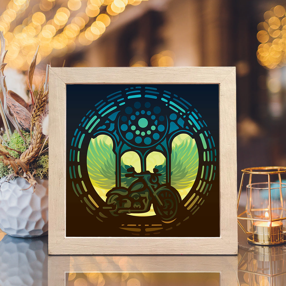 Motorcycle – 3D Lightbox SVG File for Cricut & Silhouette