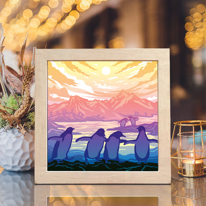 Penguin – 3D Lightbox SVG File for Cricut & Silhouette