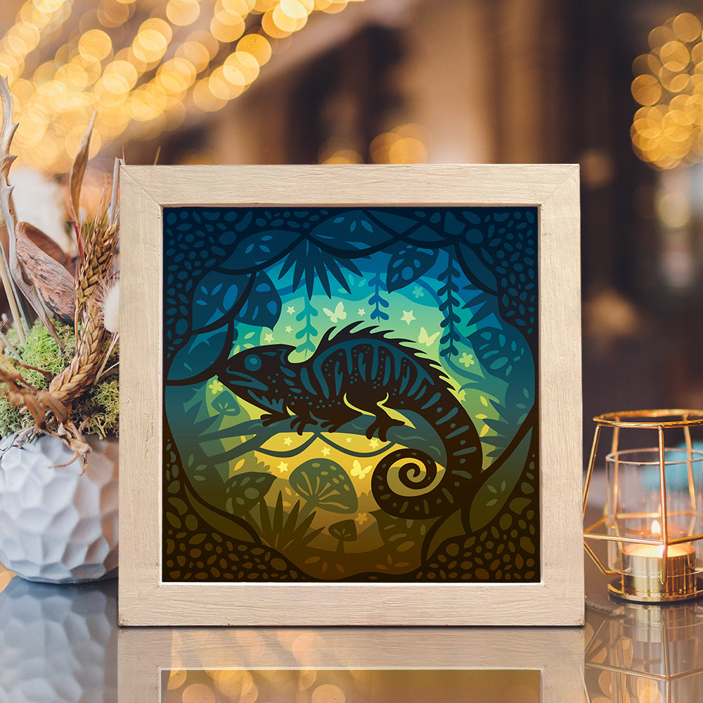Chameleon – 3D Lightbox SVG File for Cricut & Silhouette