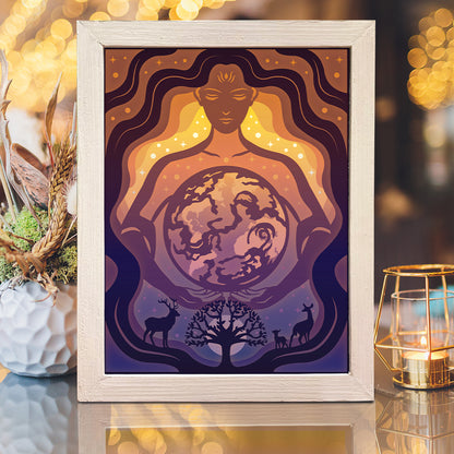 Mother Earth – 3D Lightbox SVG File for Cricut & Silhouette