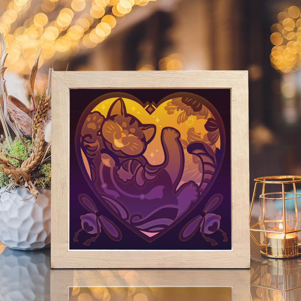 Fat Cat – 3D Lightbox SVG File for Cricut & Silhouette