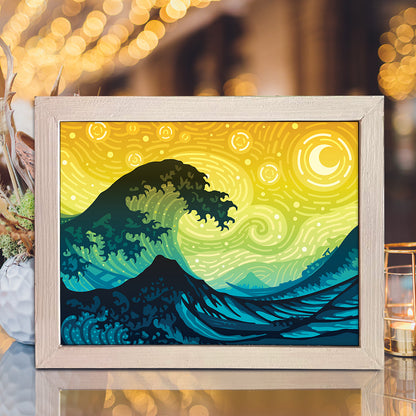 The Great Wave – 3D Lightbox SVG File for Cricut & Silhouette