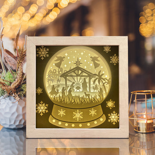 Christmas Snowball Nativity 2 – 3D Lightbox SVG File for Cricut & Silhouette