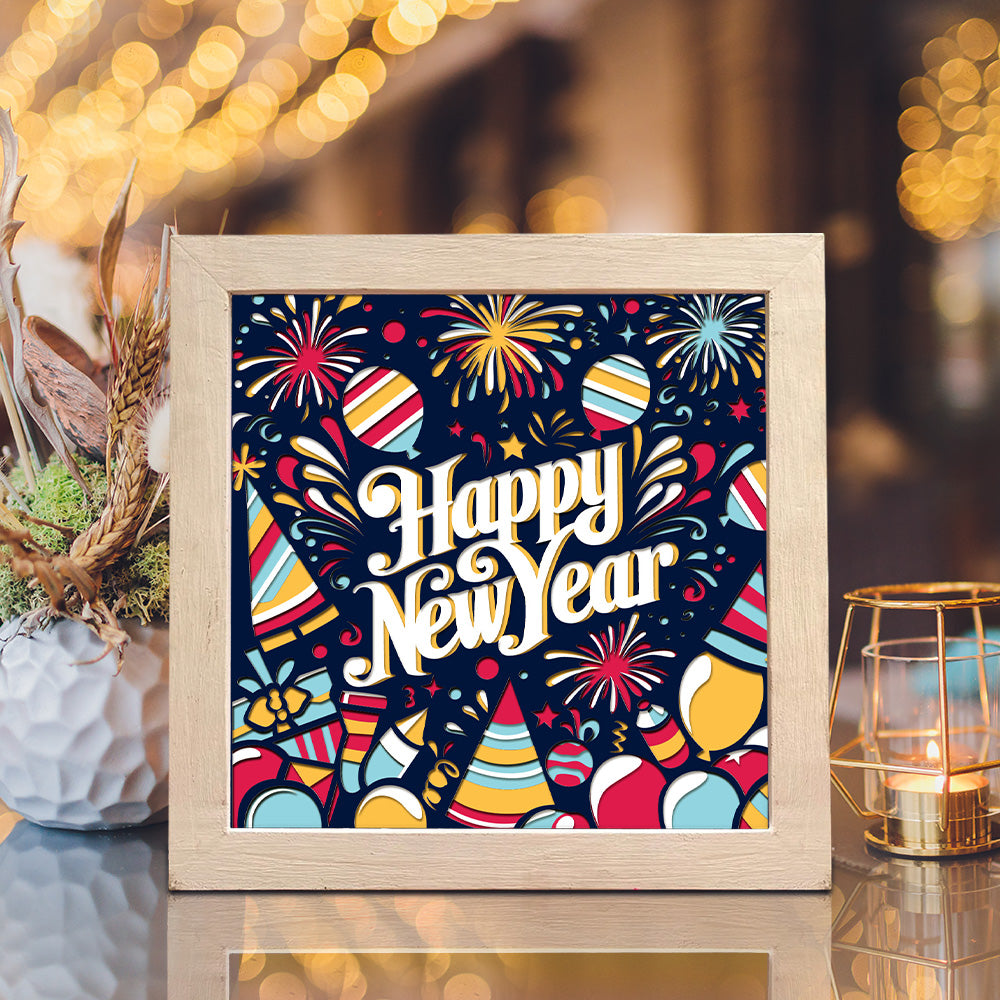 New Year – 3D Shadow Box SVG File for Cricut & Silhouette