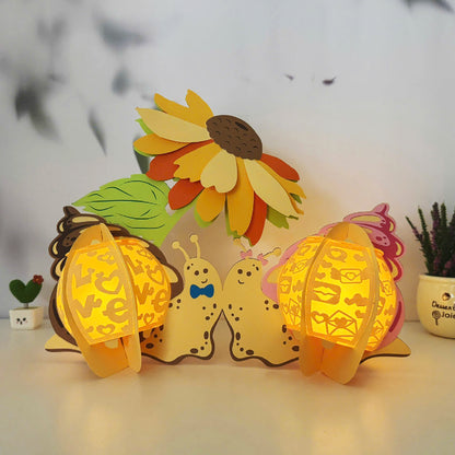 Snail Couple – 3D Lantern SVG File for Cricut & Silhouette