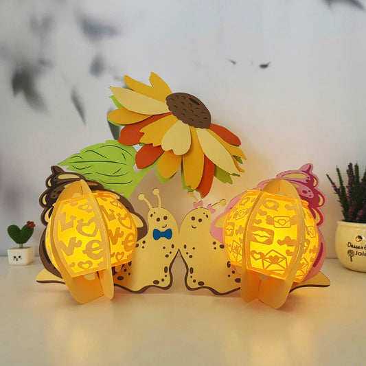 Snail Couple - 3D Animal Lantern File  - Cricut File  - VEKTOR KRAFT
