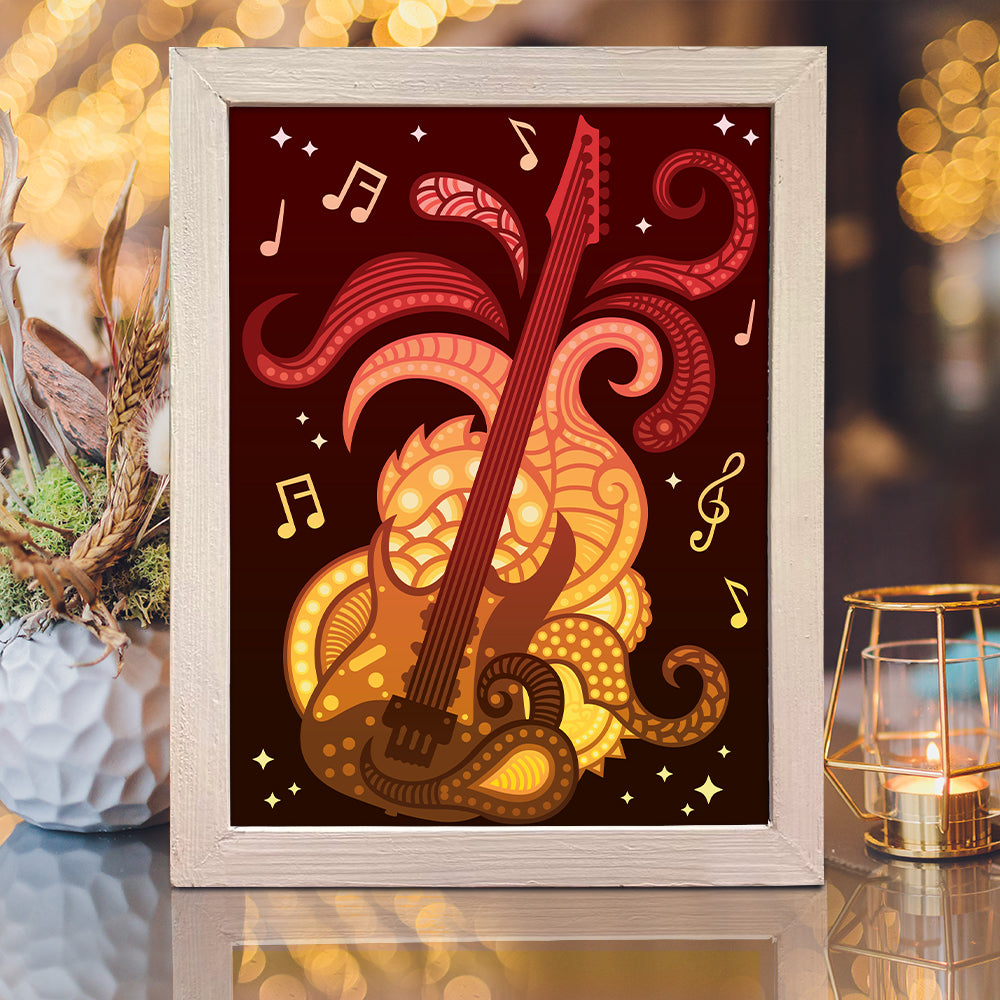 Electric Guitar – 3D Lightbox SVG File for Cricut & Silhouette