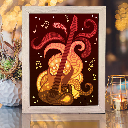 Electric Guitar – 3D Lightbox SVG File for Cricut & Silhouette