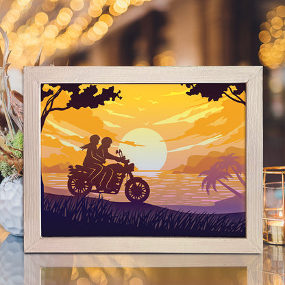 Riding Into The Sunset – 3D Lightbox SVG File for Cricut & Silhouette