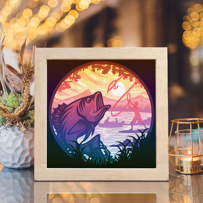 Fishing – 3D Lightbox SVG File for Cricut & Silhouette
