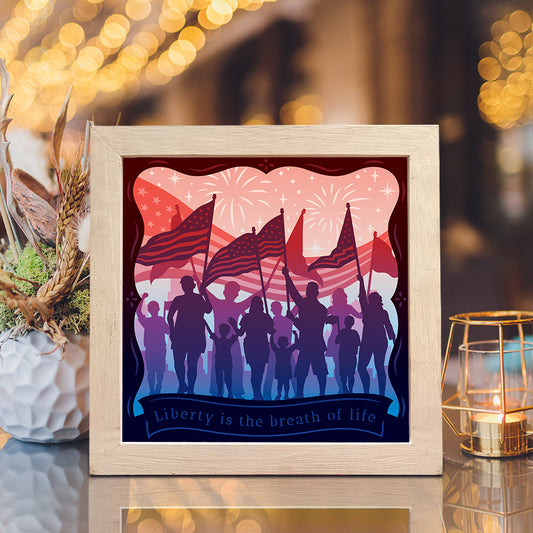Happy 4th Of July 2 - 3D Special Occasions Papercut Lightbox File - Cricut File - VEKTOR KRAFT