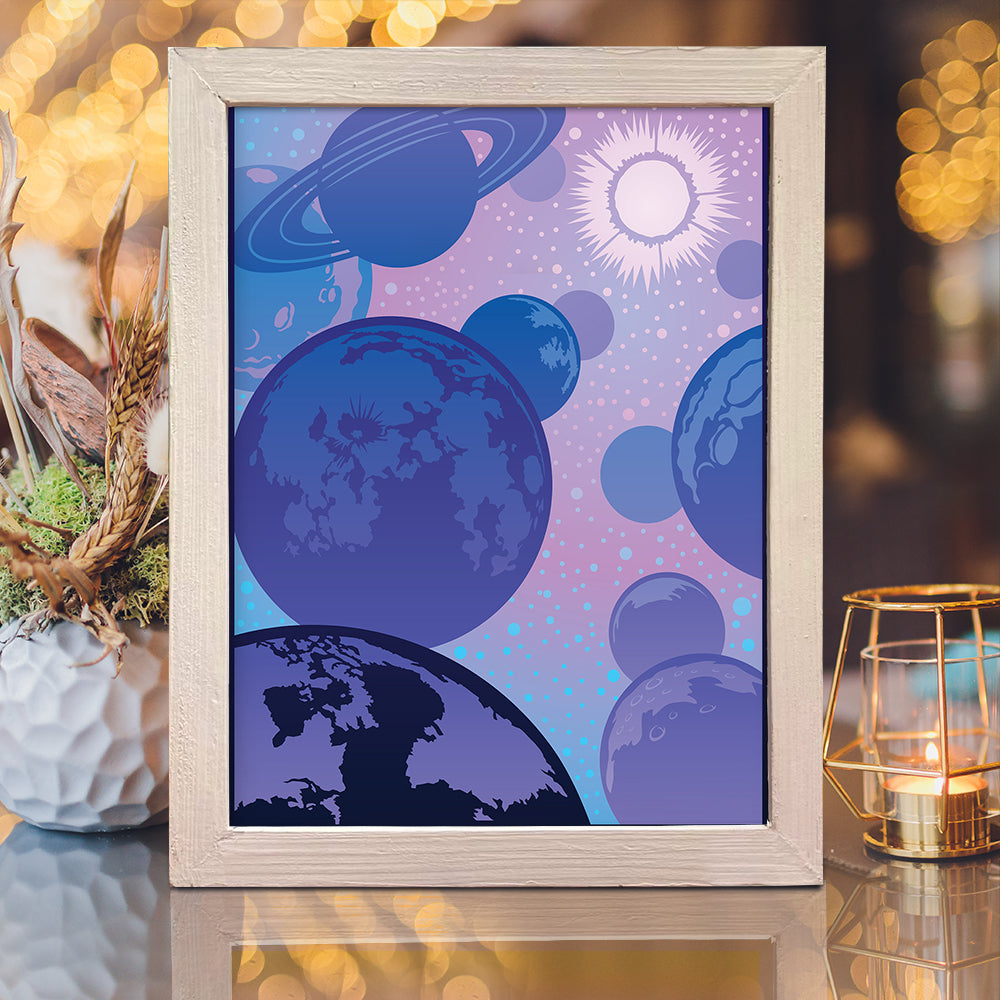 Plannet 1 – 3D Lightbox SVG File for Cricut & Silhouette