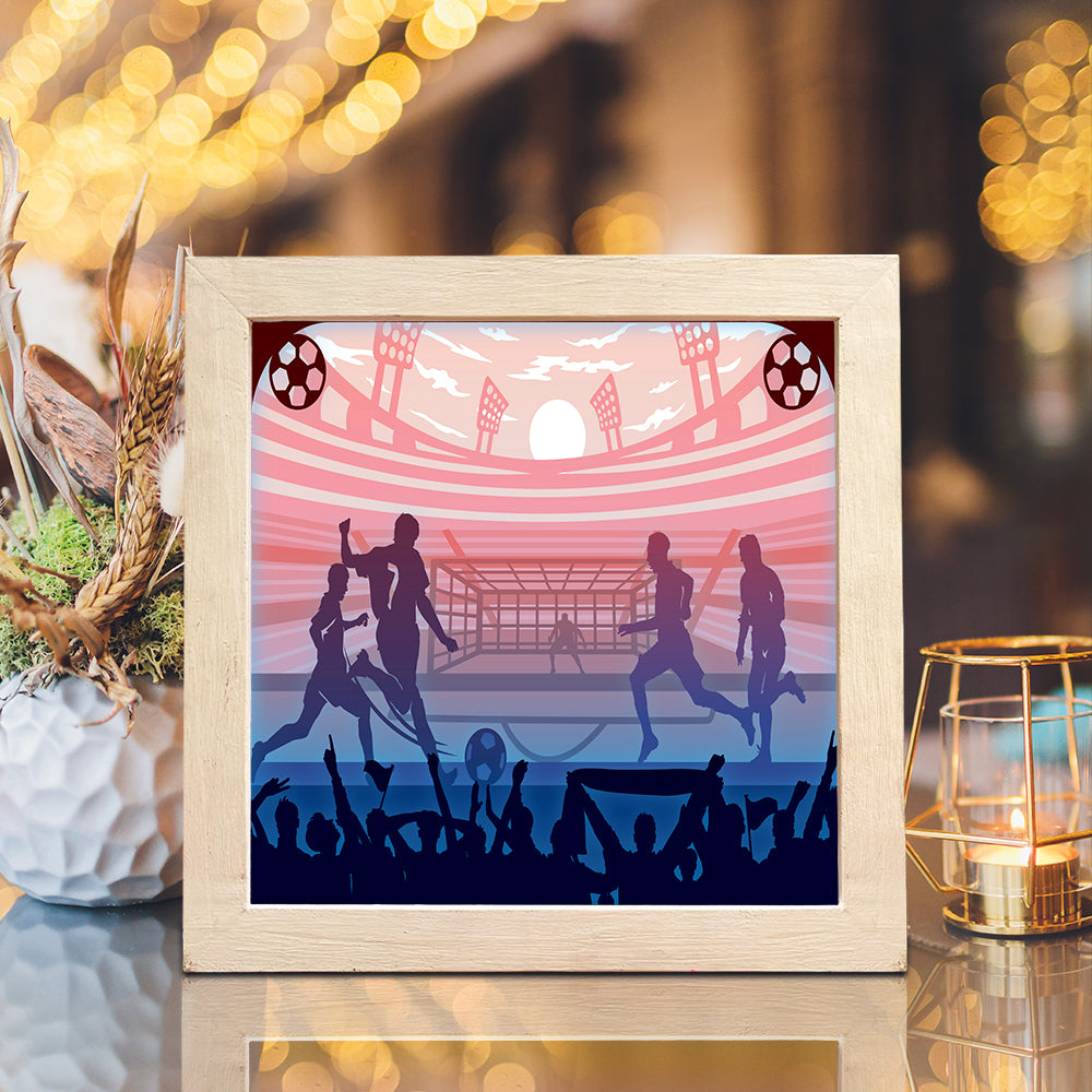 Soccer Square – 3D Lightbox SVG File for Cricut & Silhouette
