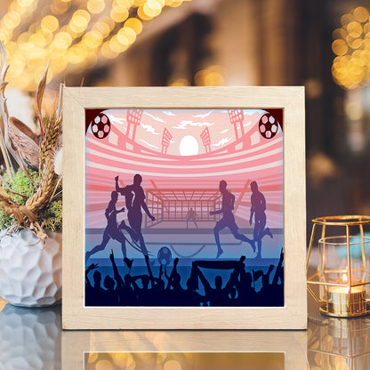 Soccer Square – 3D Lightbox SVG File for Cricut & Silhouette