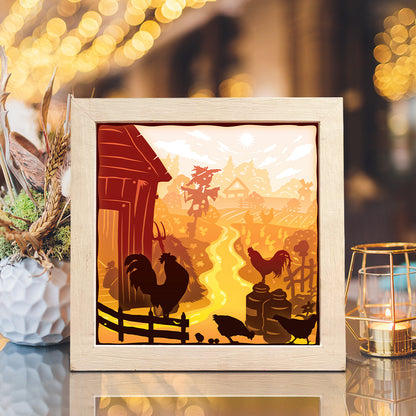 Chicken – 3D Lightbox SVG File for Cricut & Silhouette