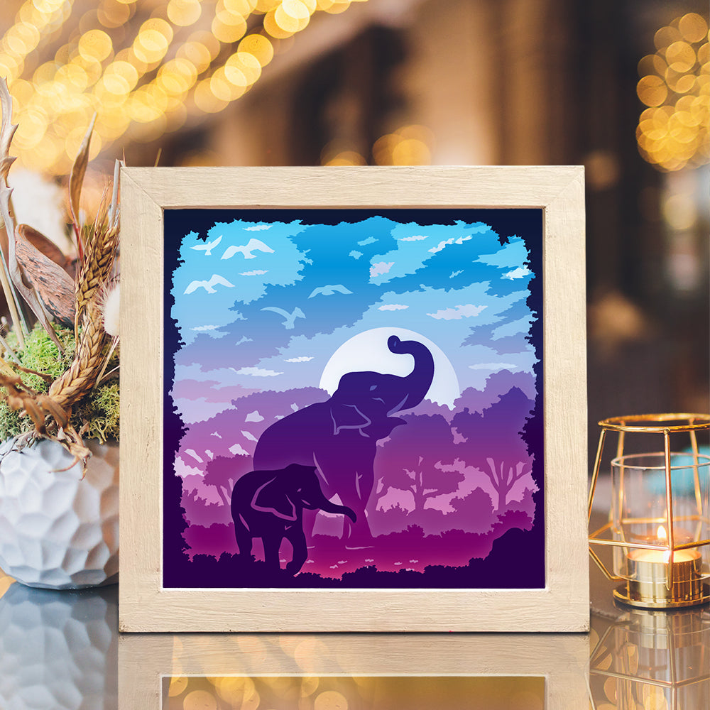 Elephant 3 – 3D Lightbox SVG File for Cricut & Silhouette