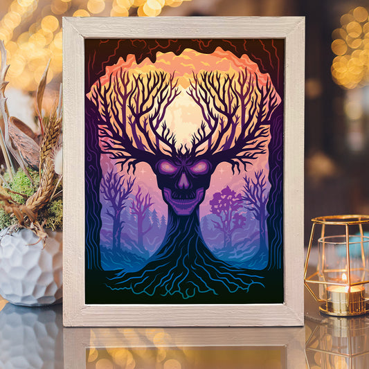 Ghost Tree - 3D Halloween Papercut Lightbox File - Cricut File - VEKTOR KRAFT