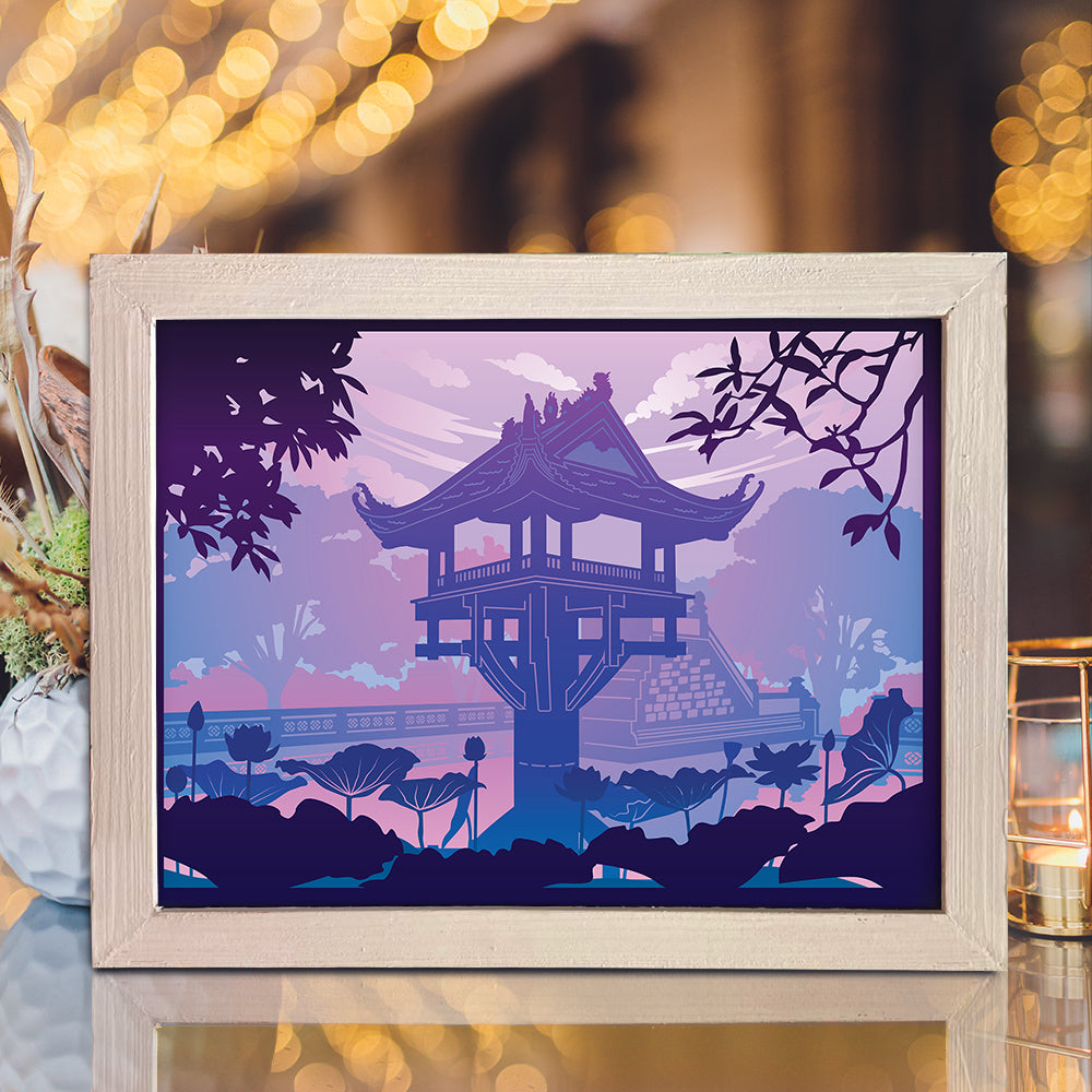 One Pillar Pagoda – 3D Lightbox SVG File for Cricut & Silhouette