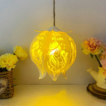 I Love Mom - 3D Bell Flower Lantern File - Cricut File  - VEKTOR KRAFT