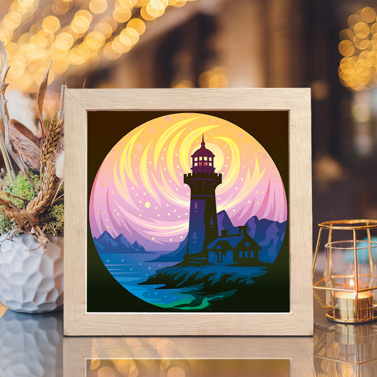 Lighthouse 11 - 3D Landscape Papercut Lightbox File - Cricut File - VEKTOR KRAFT
