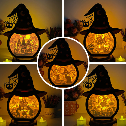Pack 5 Halloween – 3D Witch Hat Box File - Cricut File - VEKTOR KRAFT