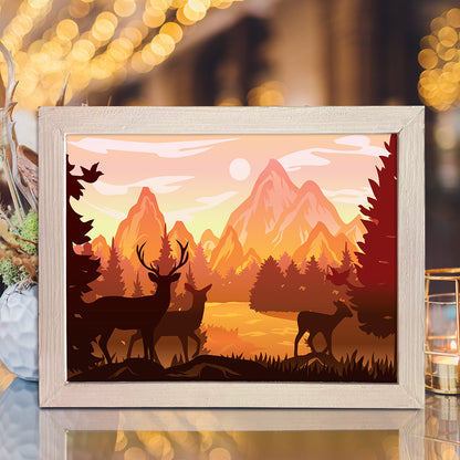 Deer In The Forest 2 – 3D Lightbox SVG File for Cricut & Silhouette