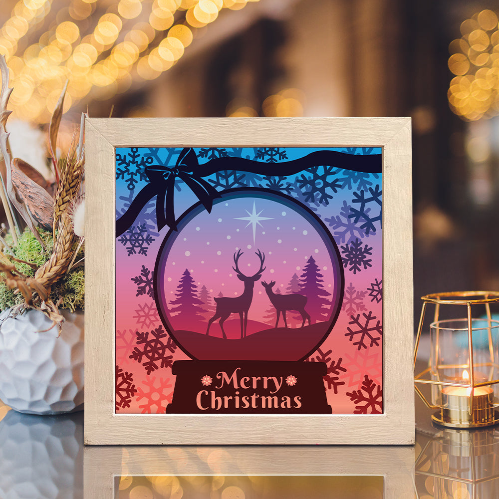Joyeux Noel 15 Square – 3D Lightbox SVG File for Cricut & Silhouette