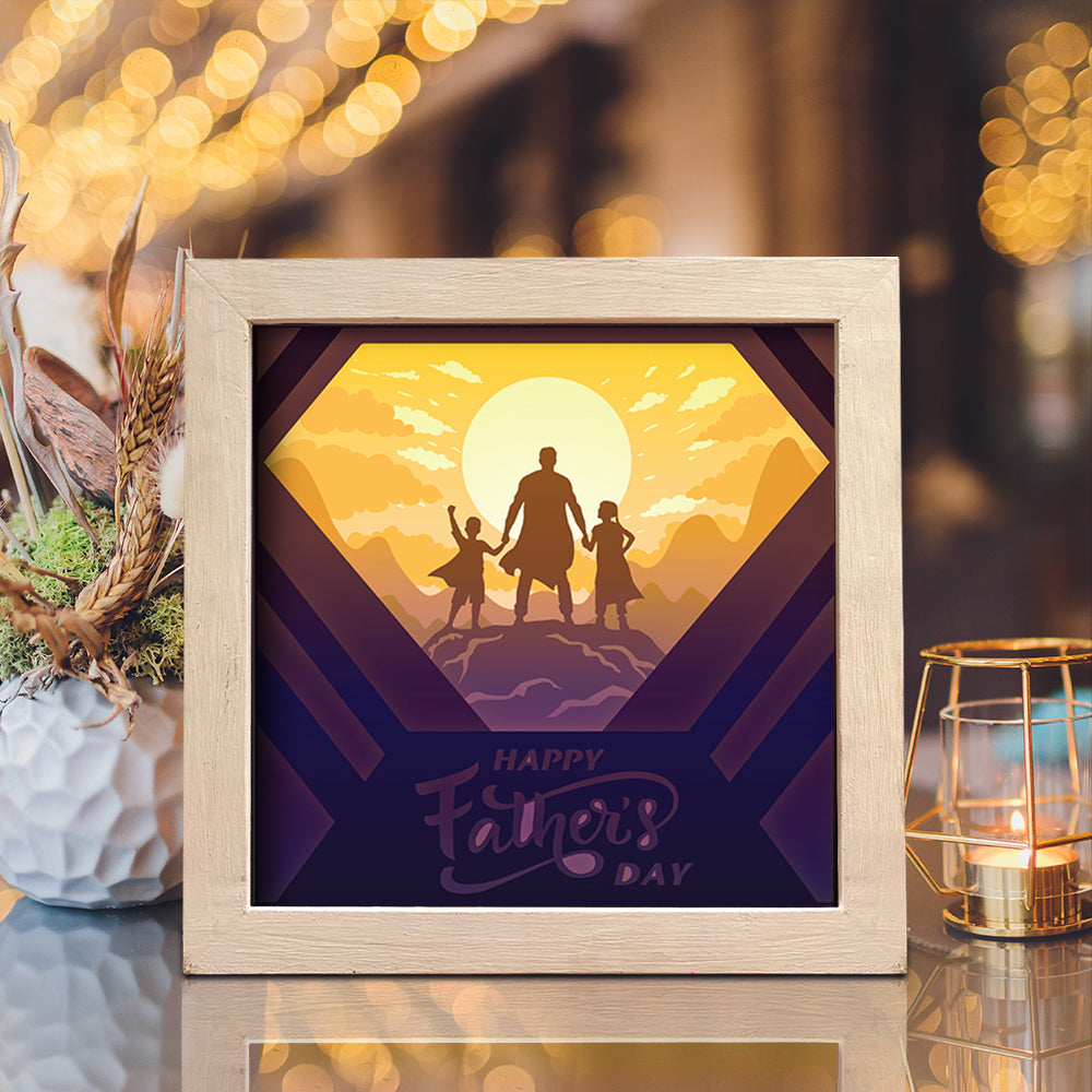 Happy Father's Day 1 - 3D Father Papercut Lightbox File - Cricut File - VEKTOR KRAFT