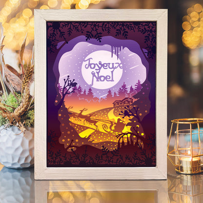 Joyeux Noel 5 – 3D Lightbox SVG File for Cricut & Silhouette