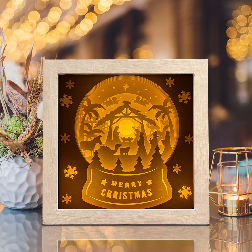 Christmas Snowball Nativity 1 – 3D Lightbox SVG File for Cricut & Silhouette