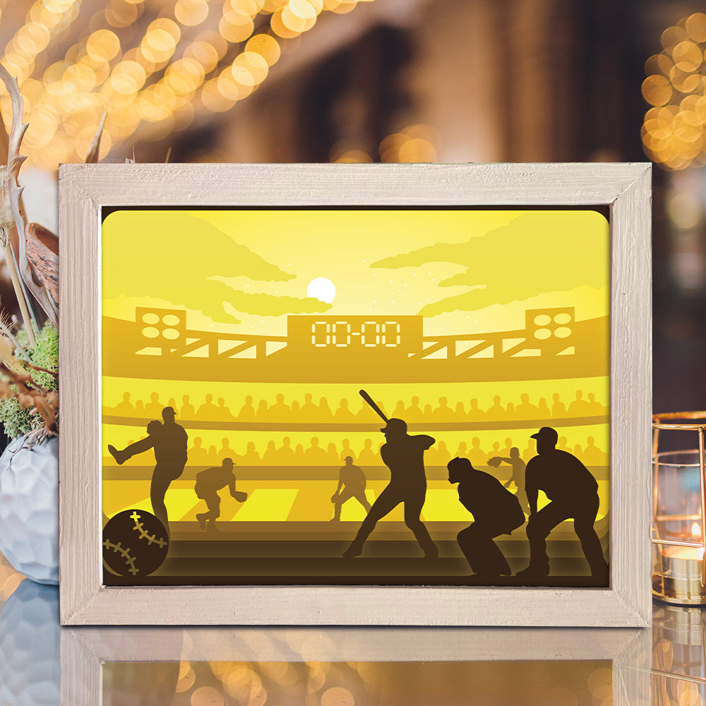 Baseball – 3D Lightbox SVG File for Cricut & Silhouette