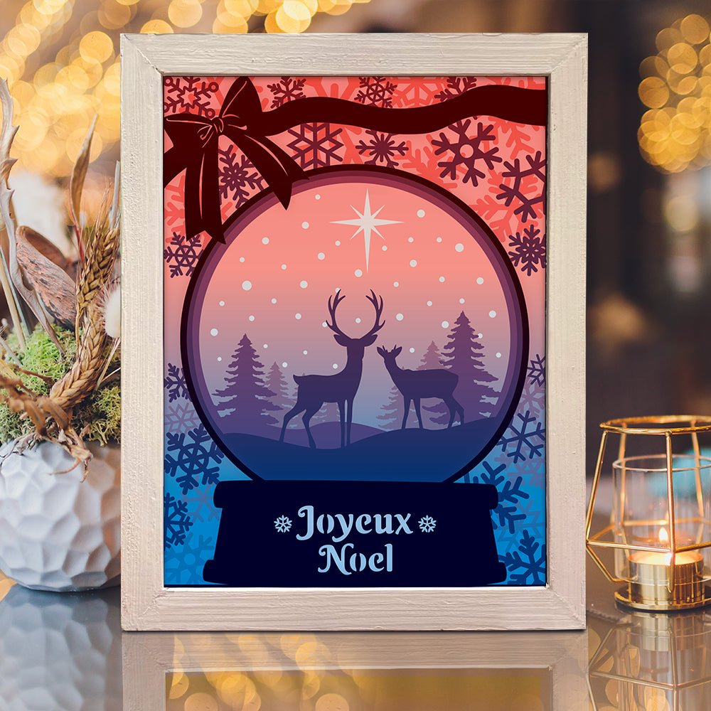 Joyeux Noel 15 – 3D Lightbox SVG File for Cricut & Silhouette